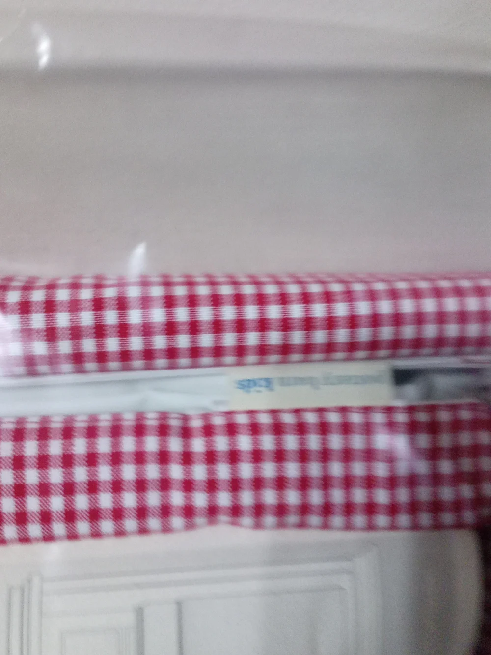 Pottery Barn Kids Red Gingham Window Valance 48X64